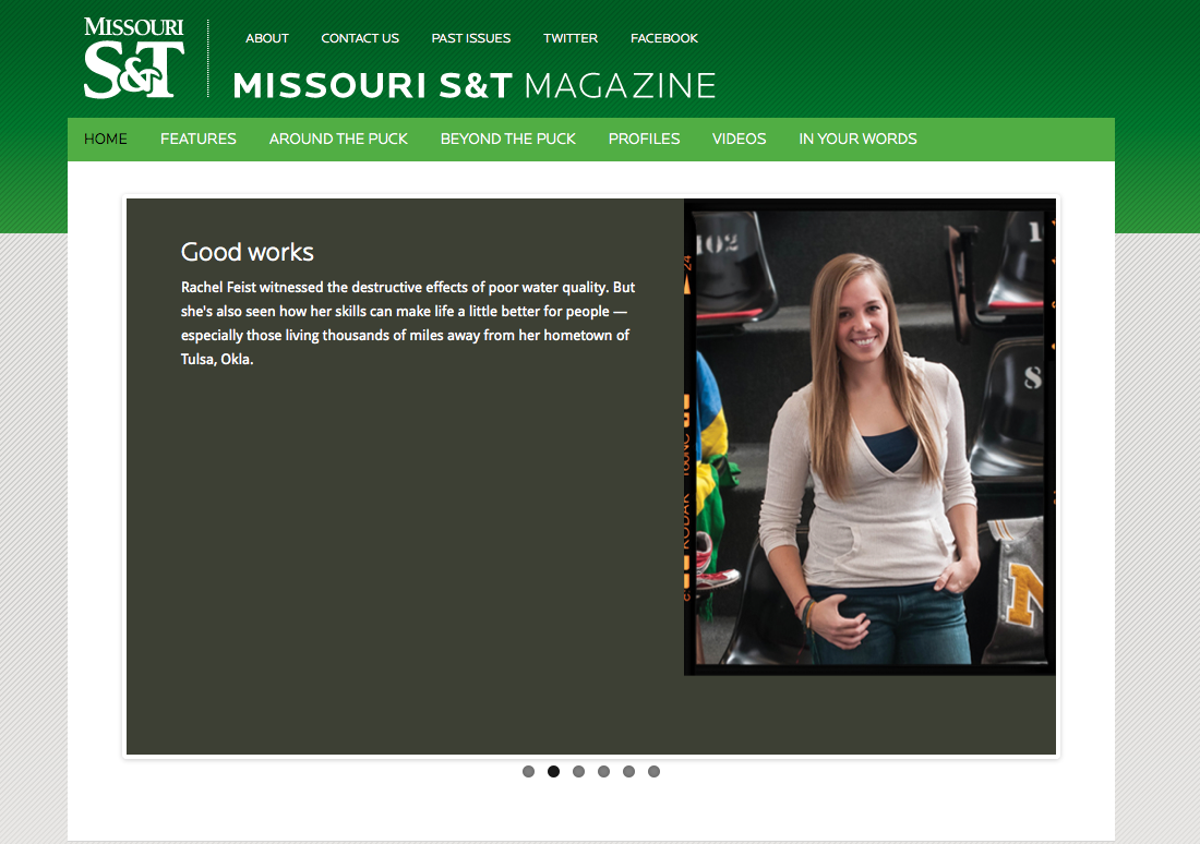 Snapshot of Spring 2013 issue of Missouri S&T Magazine